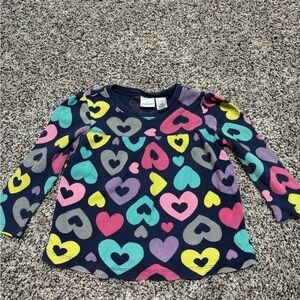 Jumping Beans Blue and Pink Heart Pattern Blouse